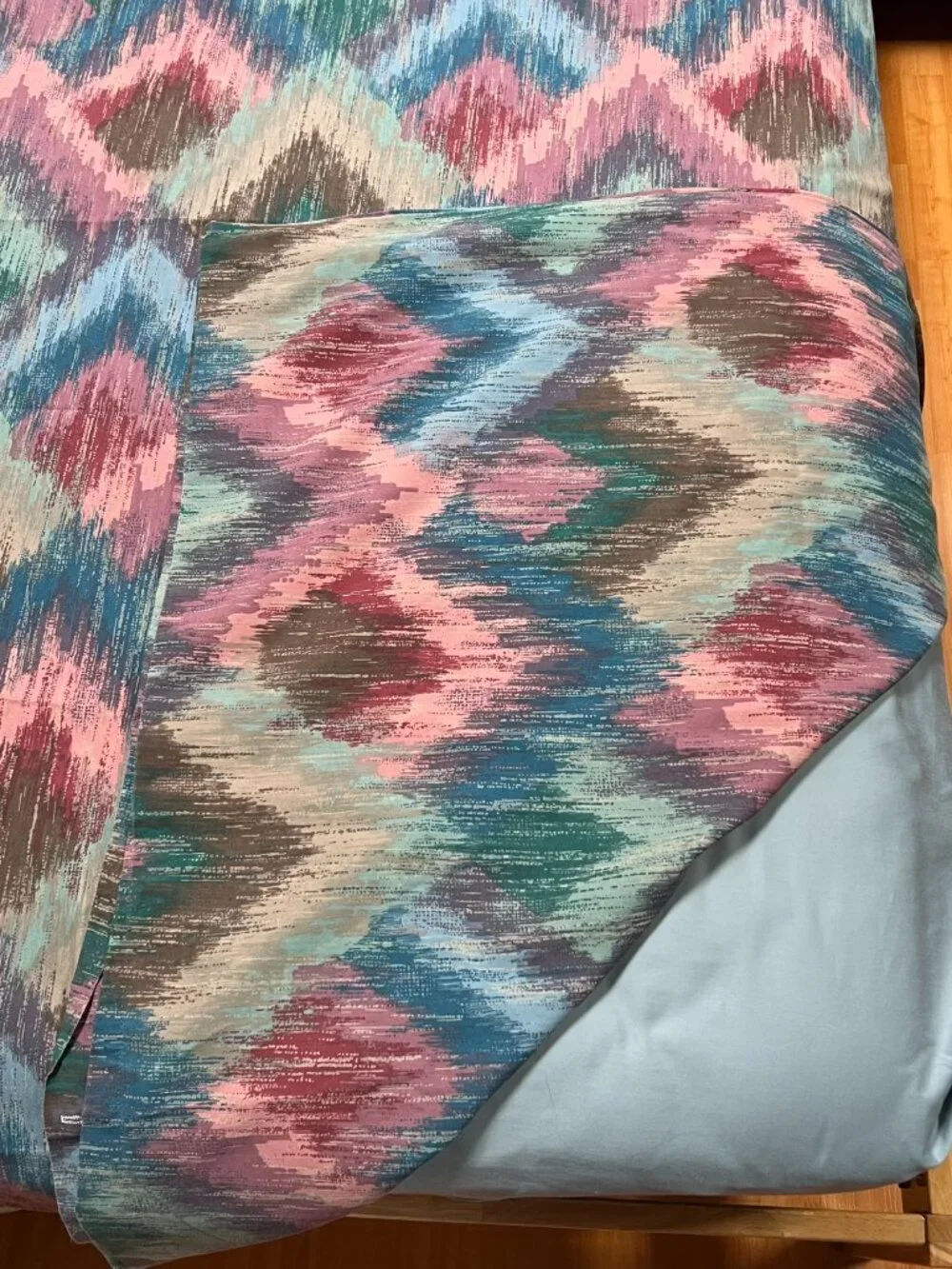 Vintage 80s Southwestern Ikat Print Duvet Cover & Pillow Shams Full/Queen